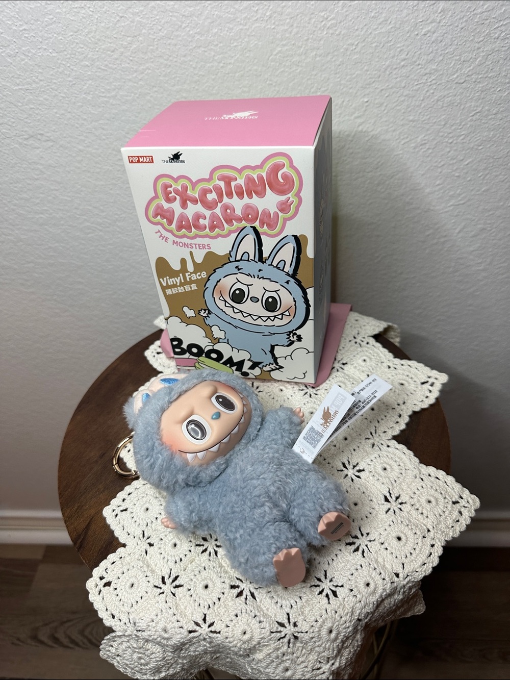 Labubu✨Exciting Macaron Blue Plush Vinyl Face Monster Keychain